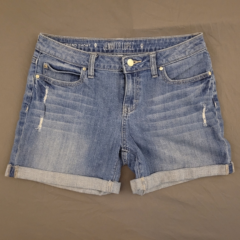 Jennifer Lopez | Blue Jean Boyfriend Shorts